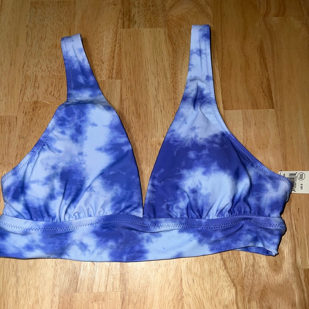 Small Aerie Blue Tie-Dye  Crop Bikini Top BNWTS $34.95